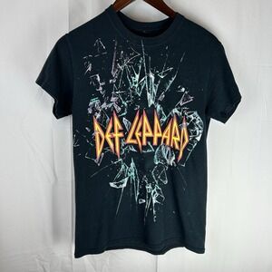 Def Leppard Shirt Adult Small Black Short Sleeve‎ Rock Band Tee Concert